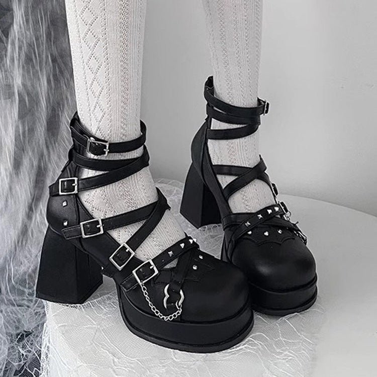 Gothic Punk Judgment Angel Patent Leather Lolita High Heels 2 C LolitaInside