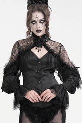 Black Long Sleeves Hollow Ripped Women's Gothic Blouse