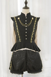 Black Immortal Thorn The Invitation Of The Kingdom Ouji Lolita Vest And Shorts