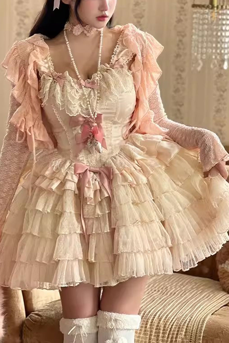 Love God Girl Romantic Ballet Style Multi-layer Ruffle Sweet Princess Lolita Dress 2 Colors