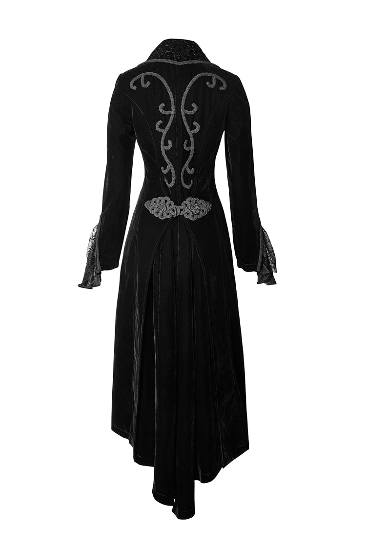 Black Layered Collar Back Large Wave Womens Gothic Victorian Dress Coat