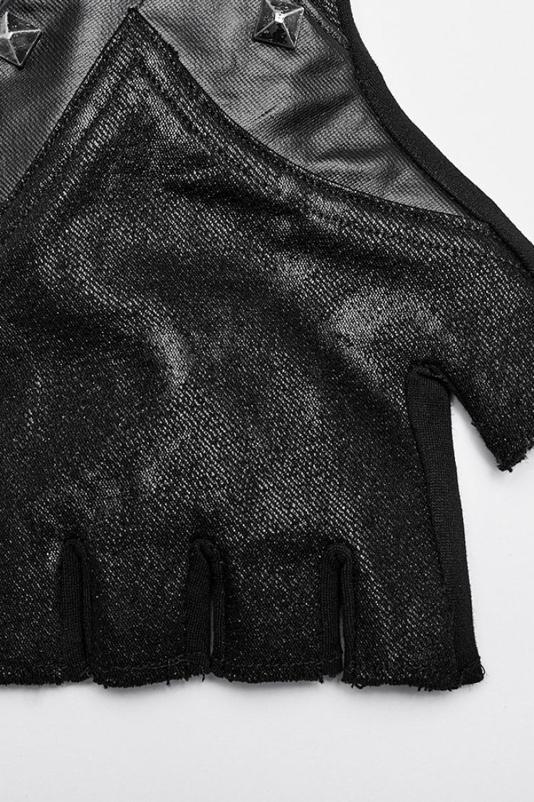 Rivets Print Lace-Up Men's Steampunk Gloves 2 Colors
