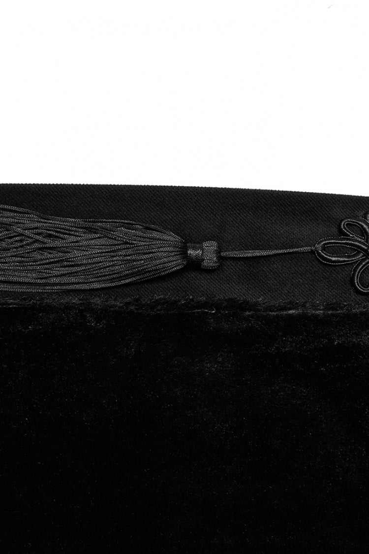 Black Detachable Collar Men's Gothic Cloak Coat