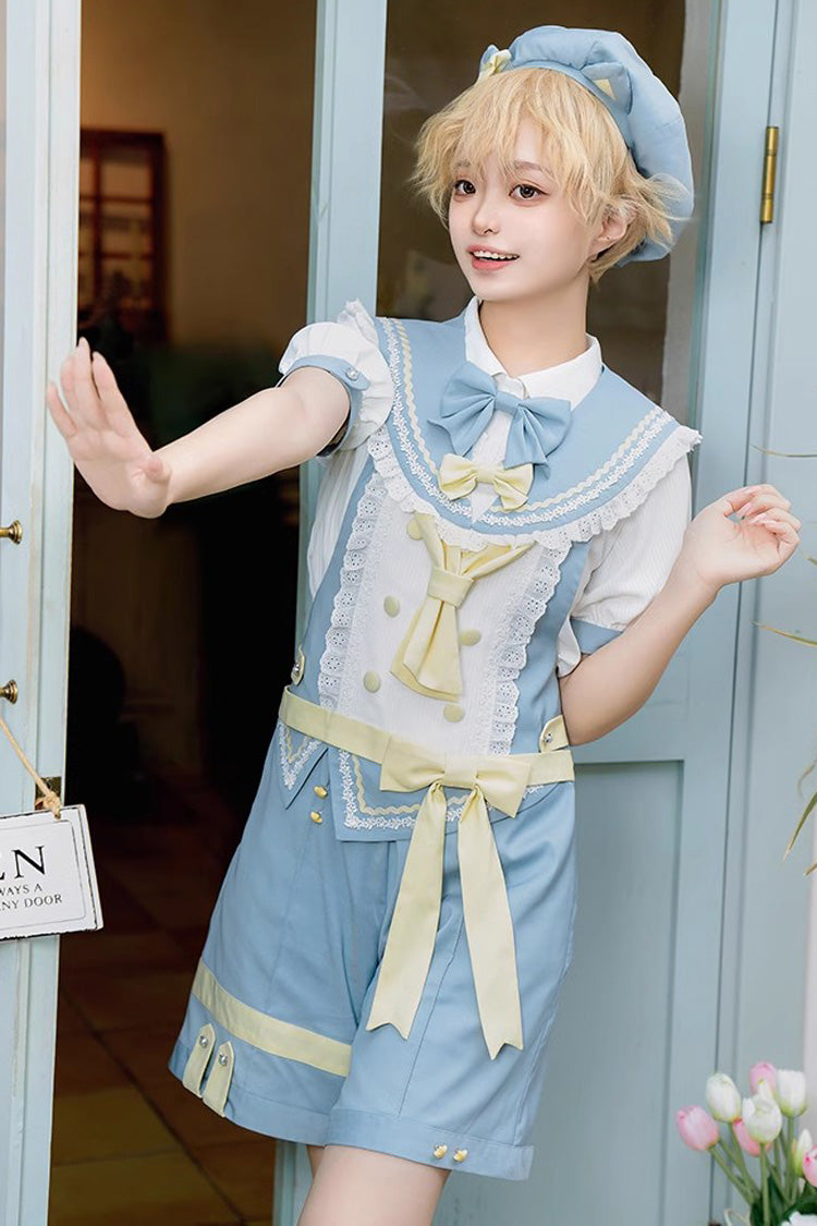Chartres Meow Team Bowknot Ouji Fashion Cooles Lolita-Shorts-Set in 3 Farben