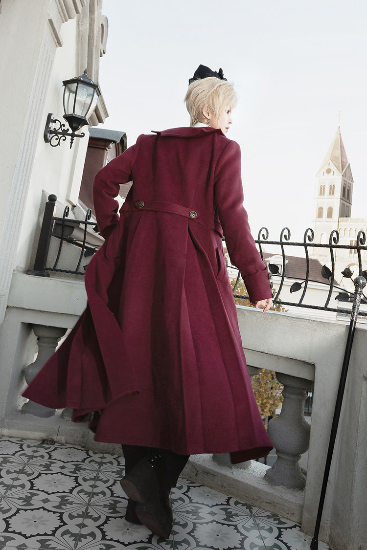 Red [The Legend of Dracula] Bat Collar Long Sleeves Prince Handsome Ouji Lolita Coat