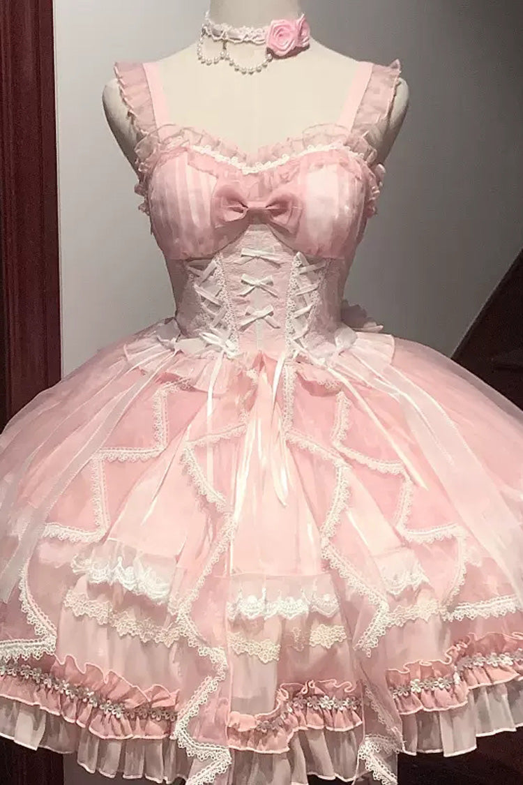 Glaze Fantasy Sleeveless Ruffle Embroidery Bowknot Sweet Lolita Jsk Dress 5 Colors