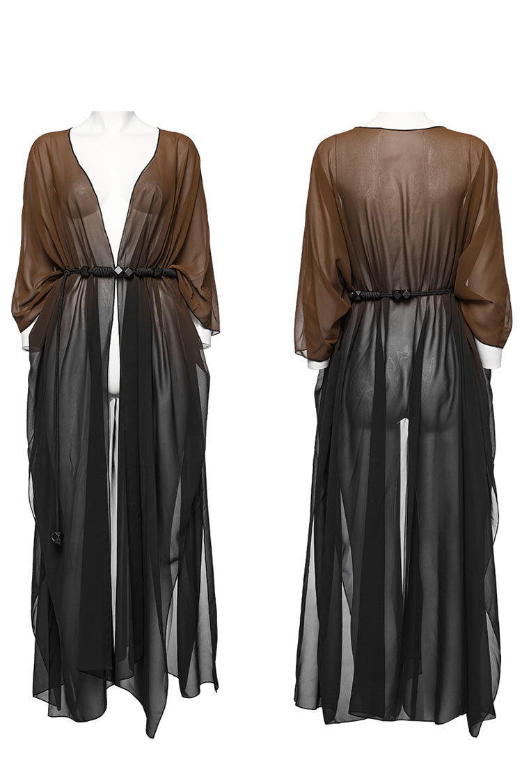 Durchscheinender, lockerer Rüschengürtel aus geflochtenem Seil, eleganter Gothic-Schal für Damen, 3 Farben