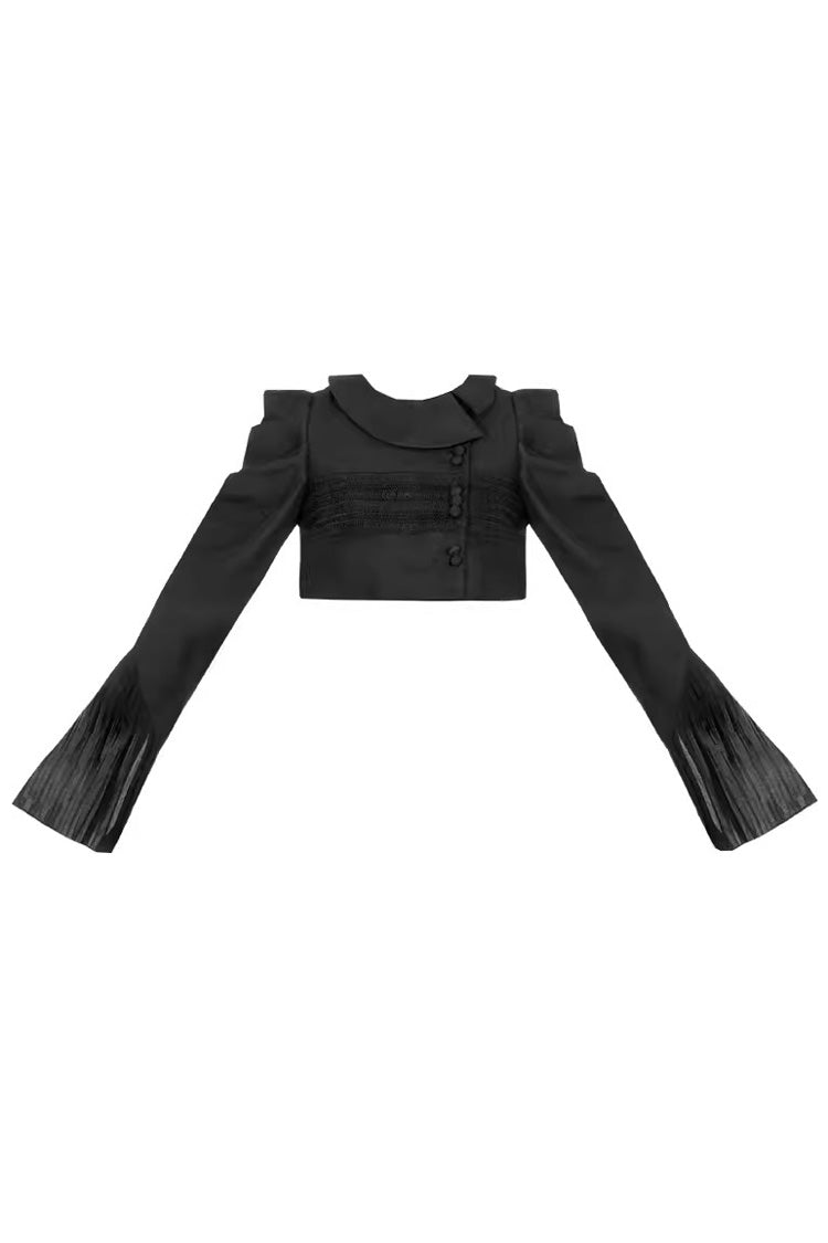 Black Night Traveler Breast Support Classic Gothic Short Lolita Jsk Dress