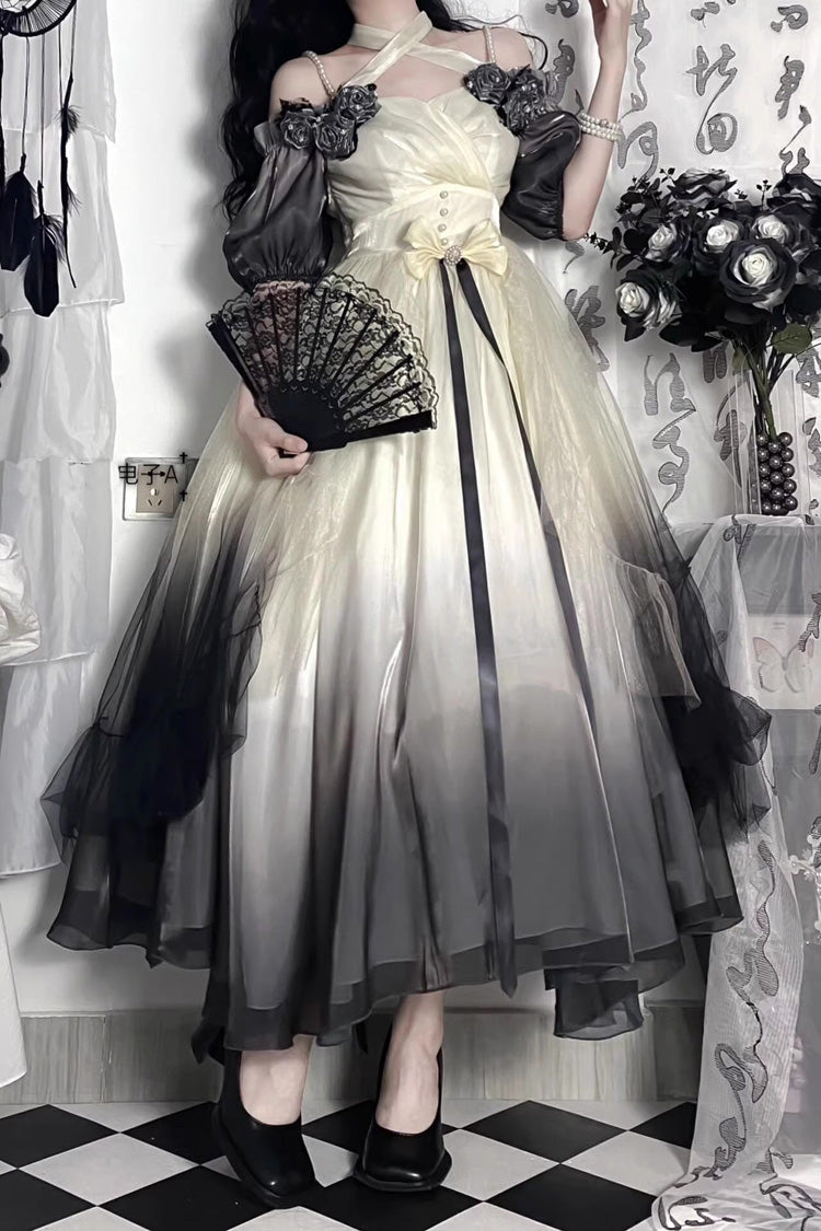 Multi-Color Rose Short Sleeves Ruffle Hanayome Sweet Princess Lolita Dress