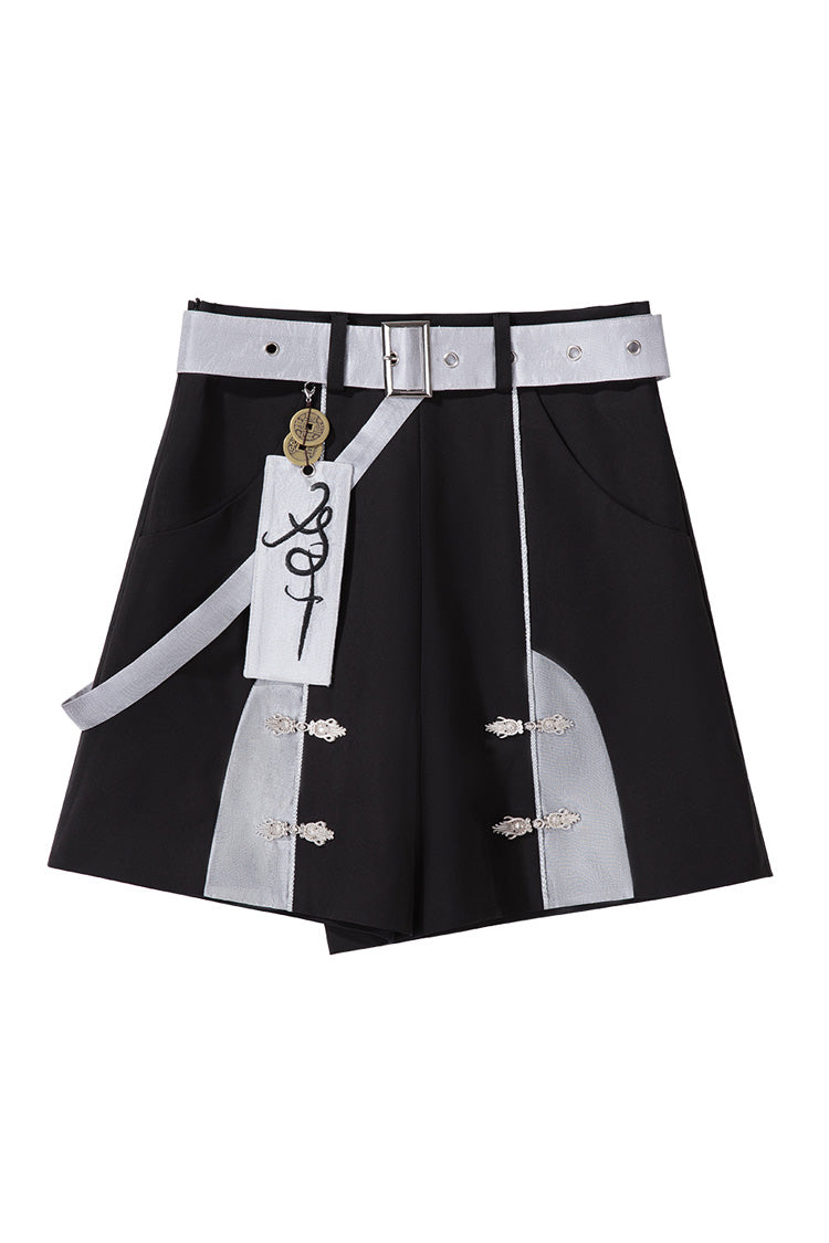 Schwarz [Das seltsame Ende der unsterblichen Sekte] Ärmelloses chinesisches Ouji Lolita Set 