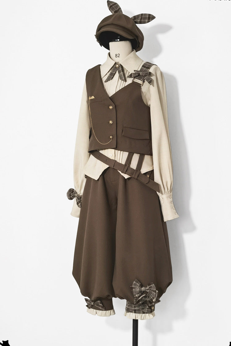 Coffee Brown Cute and Handsome Secret Morning Post Series Ouji Lolita Vest