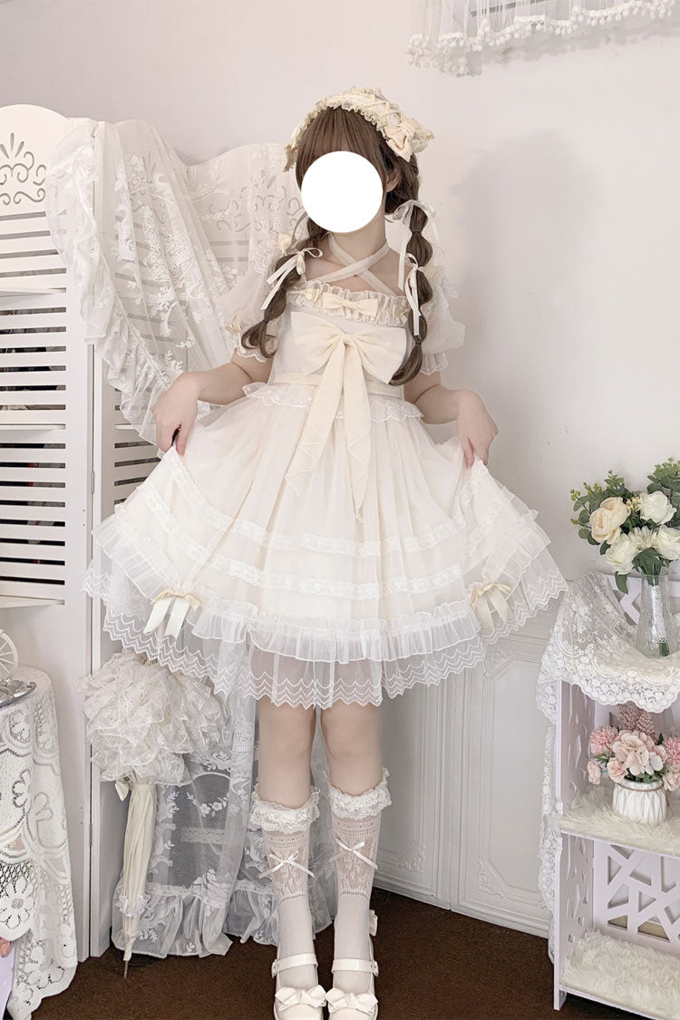 Ivory Ruffle Hanayome Bowknot Lace Sweet Princess Lolita Dress