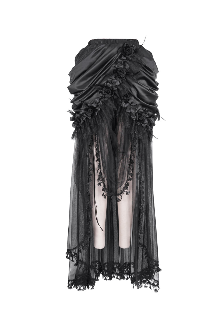 Black Multi-layer Stitching Lace Womens Gothic Skirt