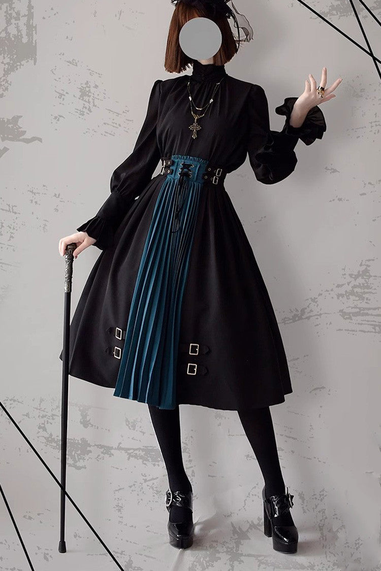 Black/Blue Dawn Keeper Lolita Skirt