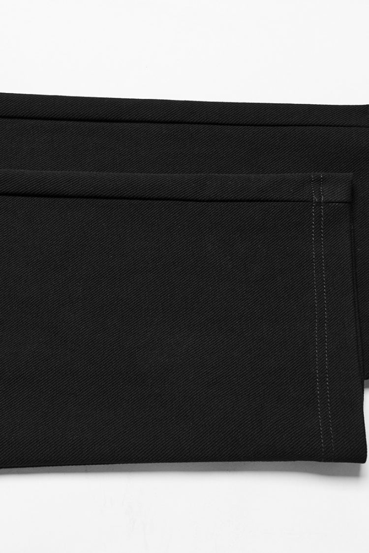 Black Buckle Floral Men's Gothic Waistband Pants