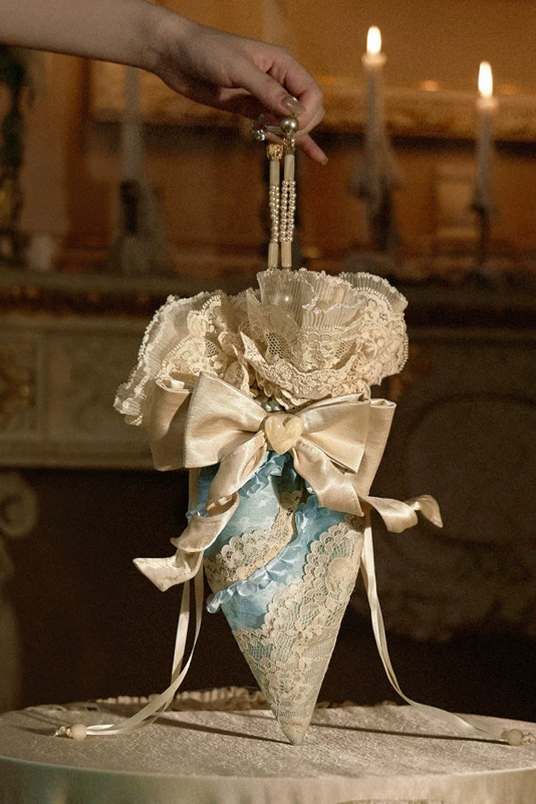 Cream Beige [Mousse Rendezvous] Bow Lace French Rococo Sweet Lolita Handbag