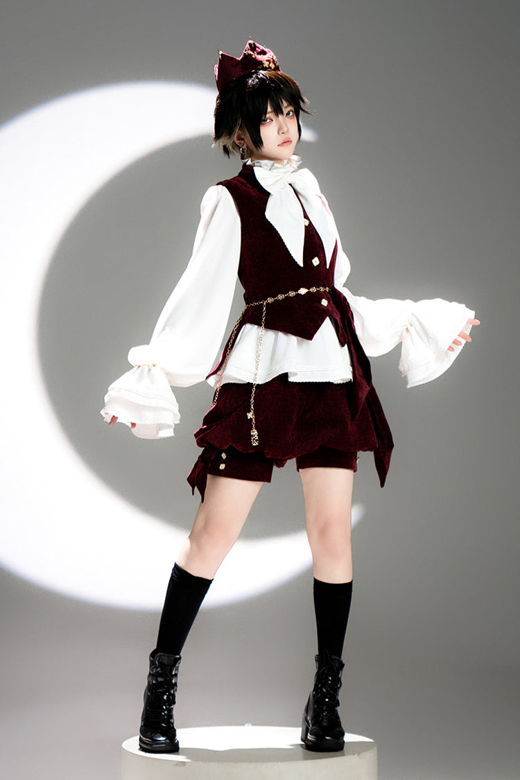 Rouge [Chasse au Lapin] Doux Prince Beau Ouji Lolita Gilet 