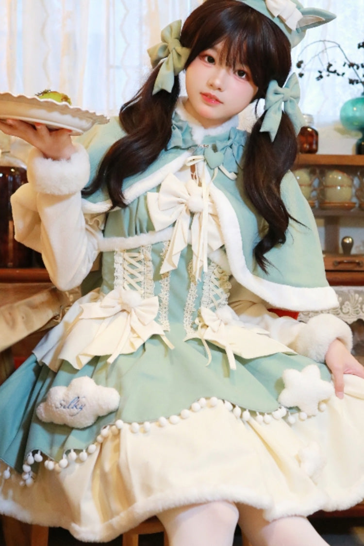 Lovely Multi-layer Bowknot Autumn and Winter Sweet Princess Lolita Jsk Dress 3 Colors