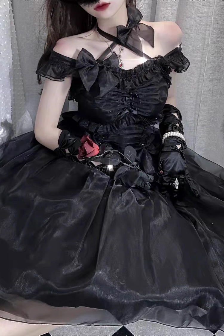 Spring Confession Ruffle Bowknot Mesh Sweet Lolita Jsk Dress (Long and Short Version) 2 Colors