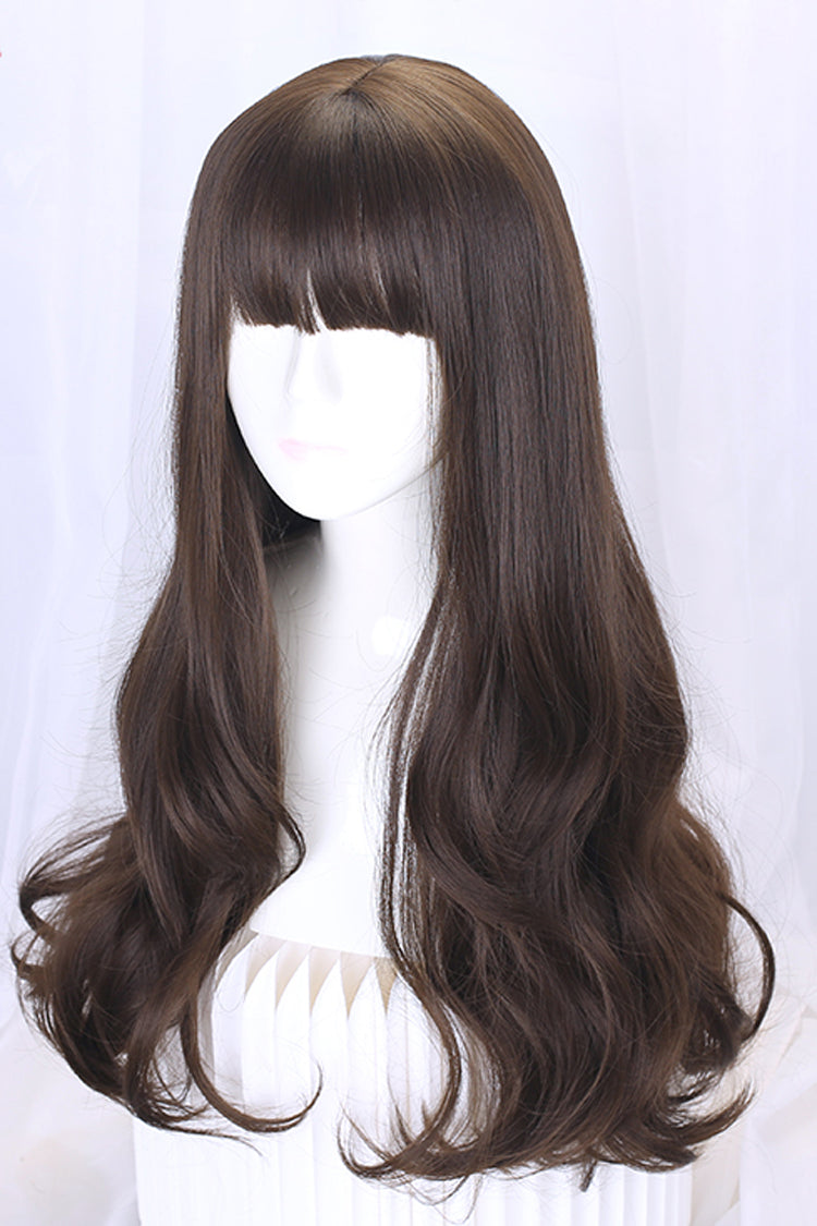 Retro Long Natural Ancient Full Headgear Hanfu Lolita Wig 2 Colors