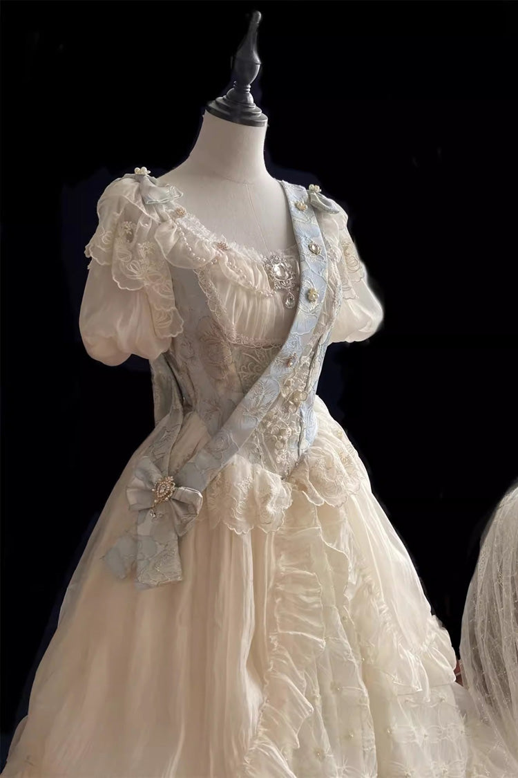 Ivory Crown Coronation Ruffle Hanayome Cardigan Bowknot Lace Sweet Gorgeous Lolita Dress