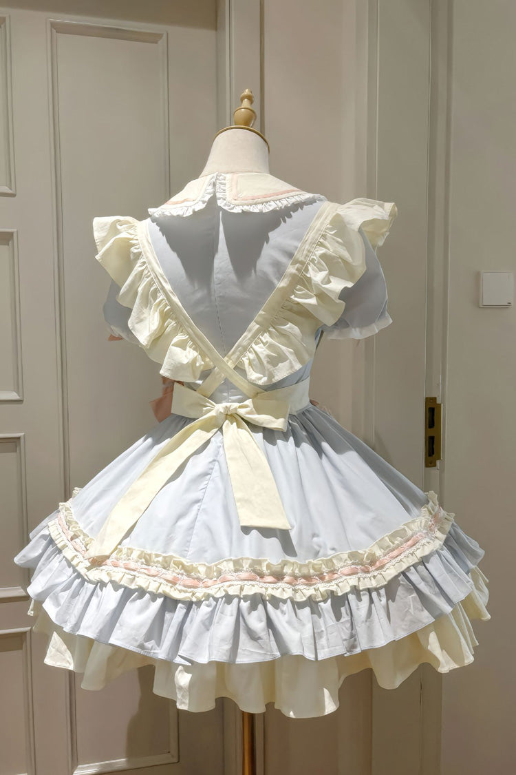 Cookies Kurzarm Maid Rüschen Bowknot Süßes Lolita Stufenkleid 2 Farben