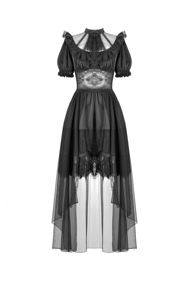 black skull dress Fashion Black High Low Backless Long Evening Dress Elegant Prom Party Gown Formal Wedding Dress A018 main image 1