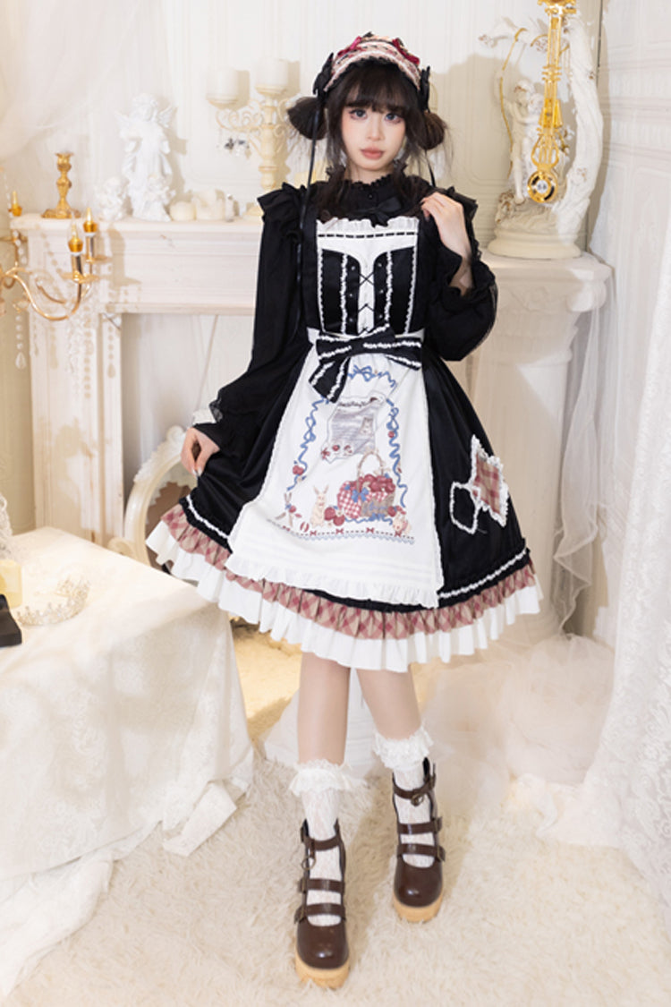 Black [Little Red Riding Hood] Ruffle Bowknot Sweet Lolita Jsk Dress