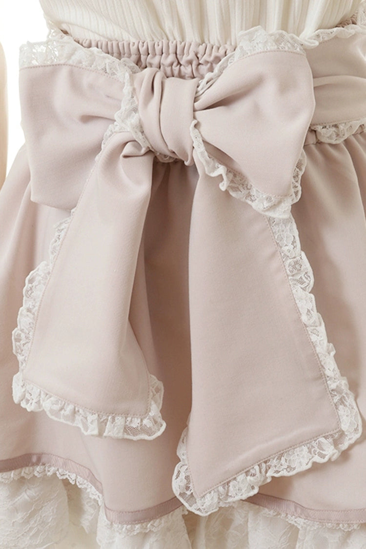 Pink Japanese High Waisted Multi-Layered Lace Sweet Jirai Kei Skirt