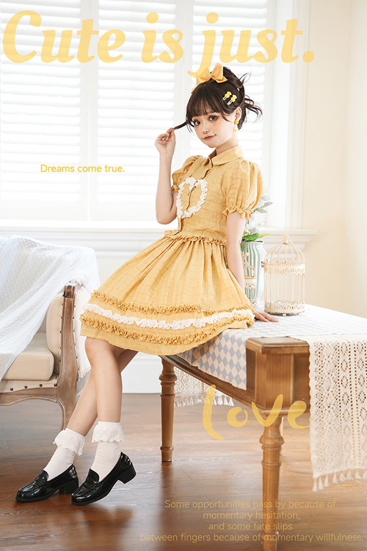 [Buji Island] Ärmelloses Rüschen-Bowknot-Süßes Lolita-Jsk-Kleid 4 Farben 