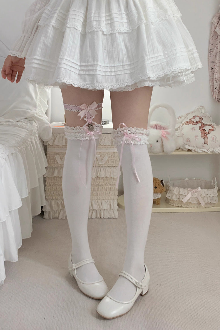 Sweet Ruffle Bowknot Lace Ballet Lolita Over-the-knee Socks 6 Colors