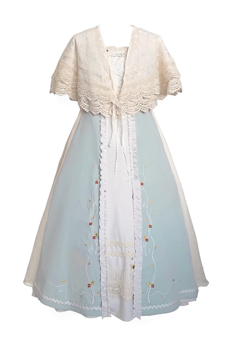 Multi-Color Vintage Pastoral Lace Floral Classic Lolita Jsk Dress