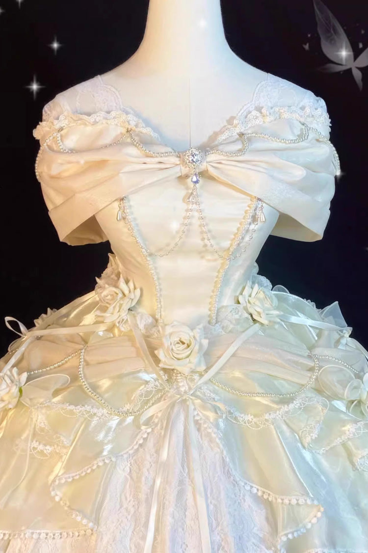 Ivory Hanayome Cardigan Elegant Princess Sweet Lolita Strapless Dress