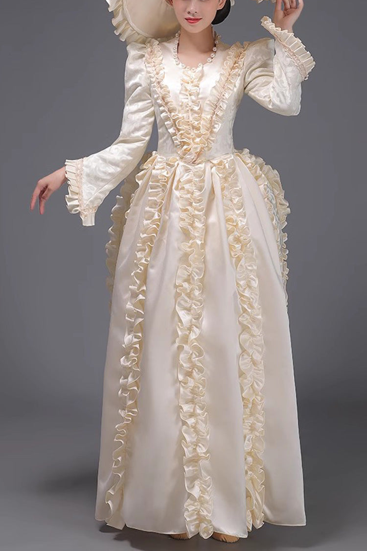 French Court Long Sleeves Classic Elegant Princess Victorian Dress 3 Colors