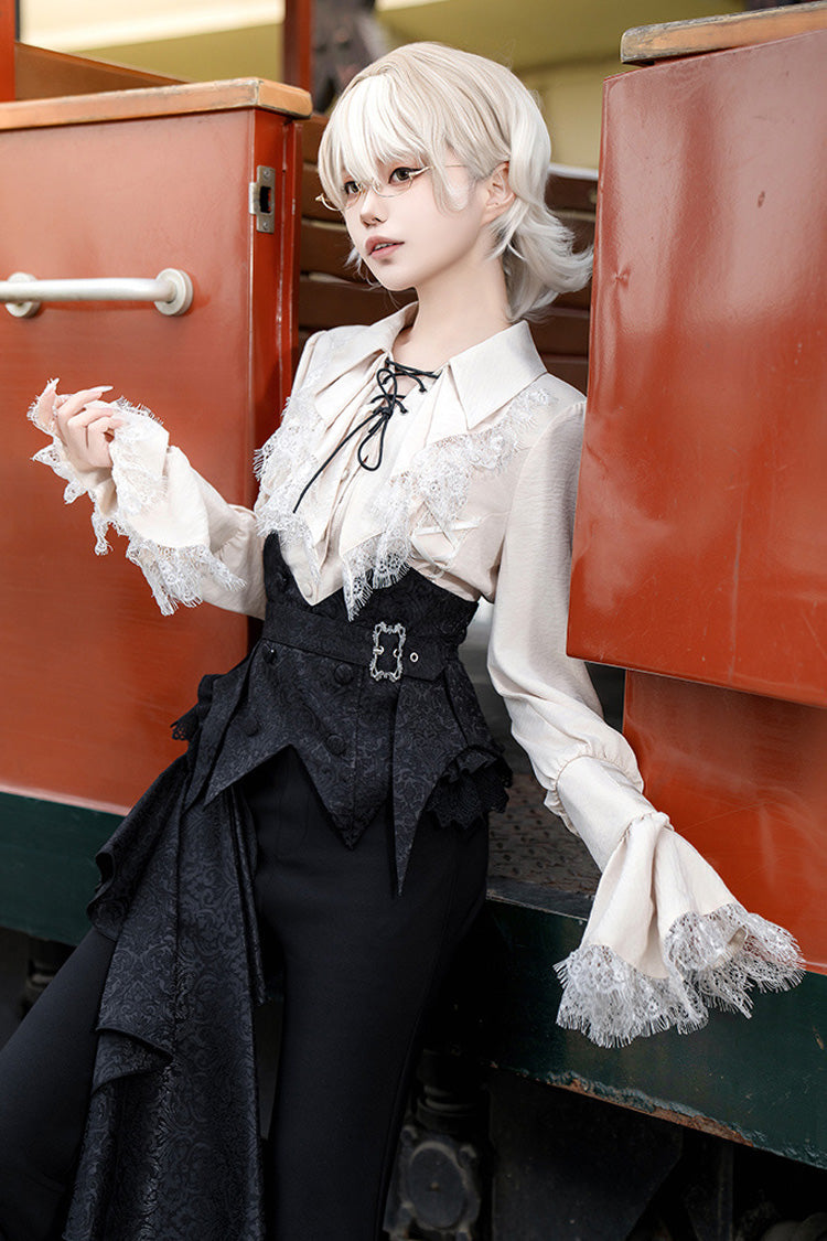 Black [Gold Hunter] Long Sleeves Pirate Style Gothic Long Pants