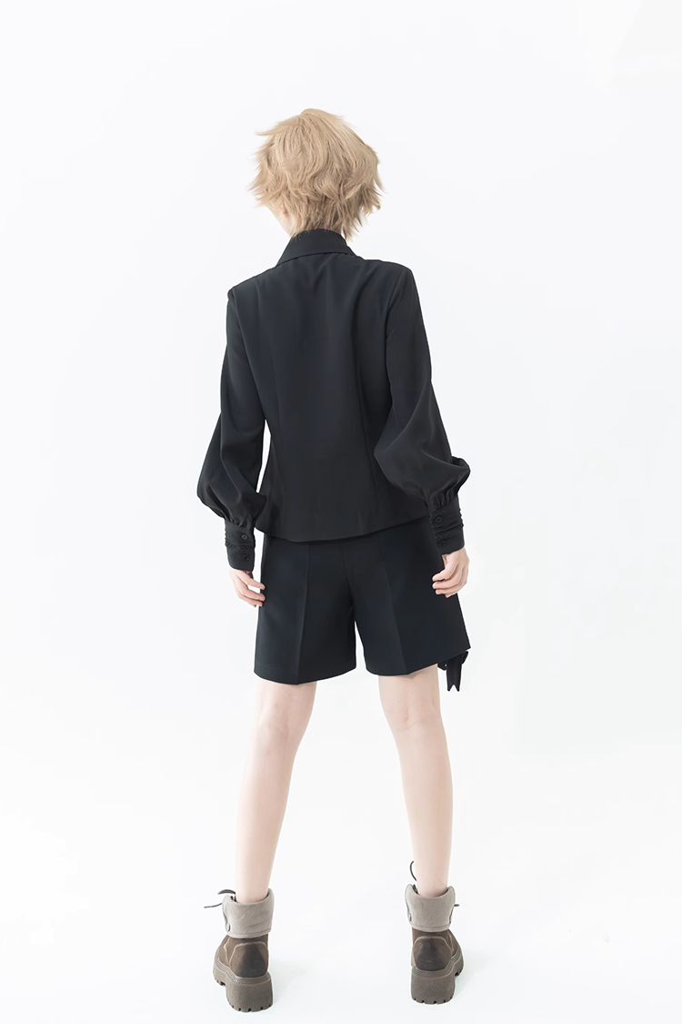 Black Vintage Bowknot Ouji Fashion Lolita Blazer Shorts