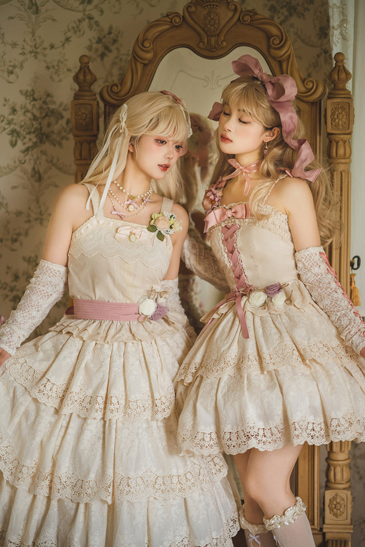 Ivory [Forest Waltz] Embroidery Sweet Elegant Lolita Suspender Top