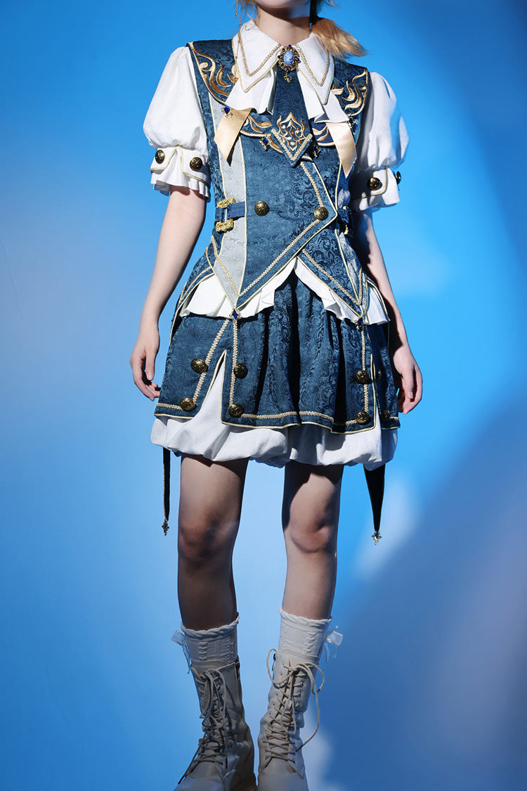 Blue [Contract Magic] Medieval Embroidery Classic Prince Handsome Ouji Lolita Coat