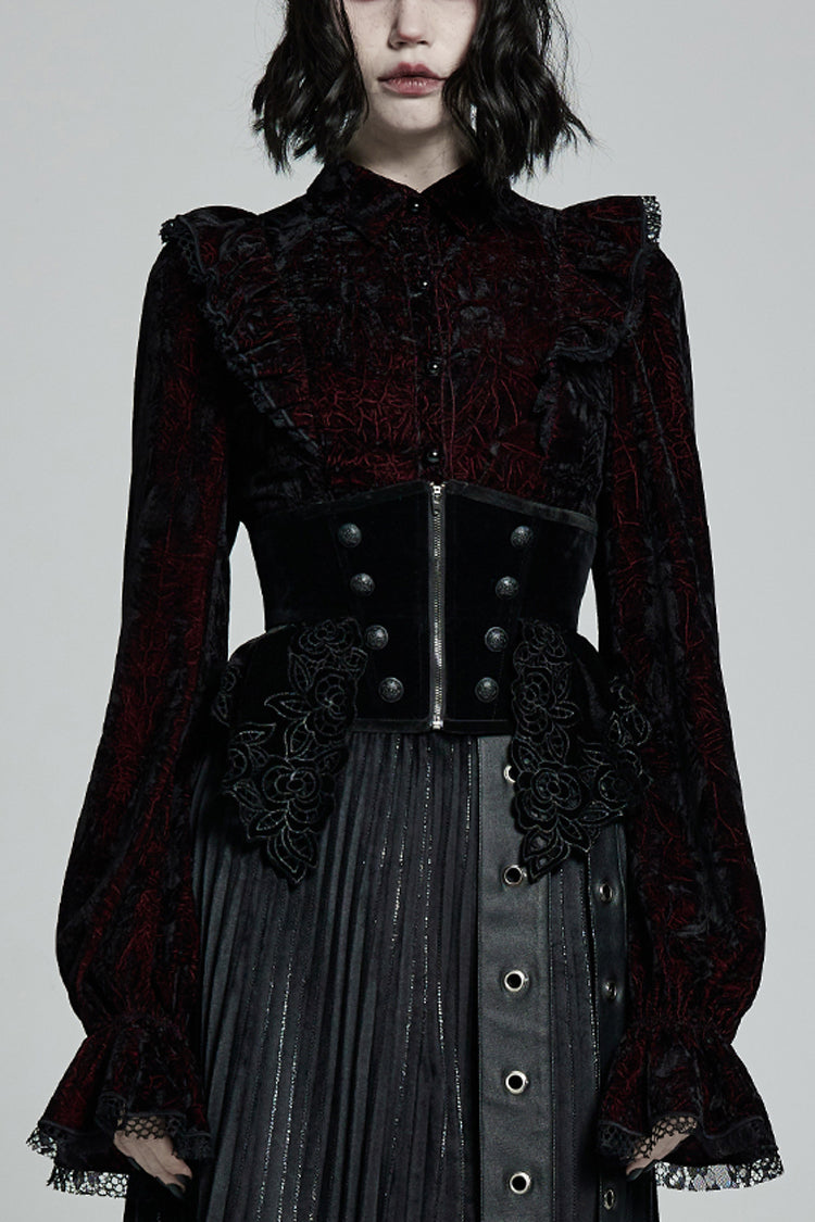 Black Floral Embroidery Lace Women's Gothic Vintage Gorgeous Corset