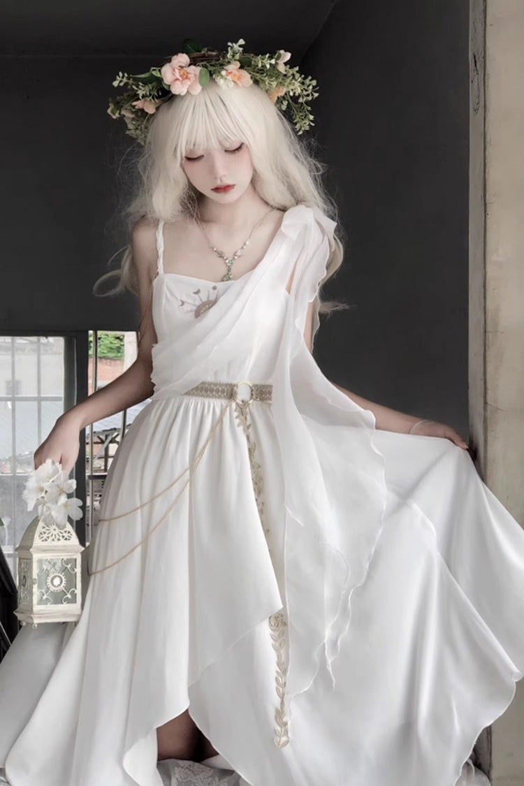 White Sleeveless Tears of Themis Greek Style Gothic Lolita Jsk Dress