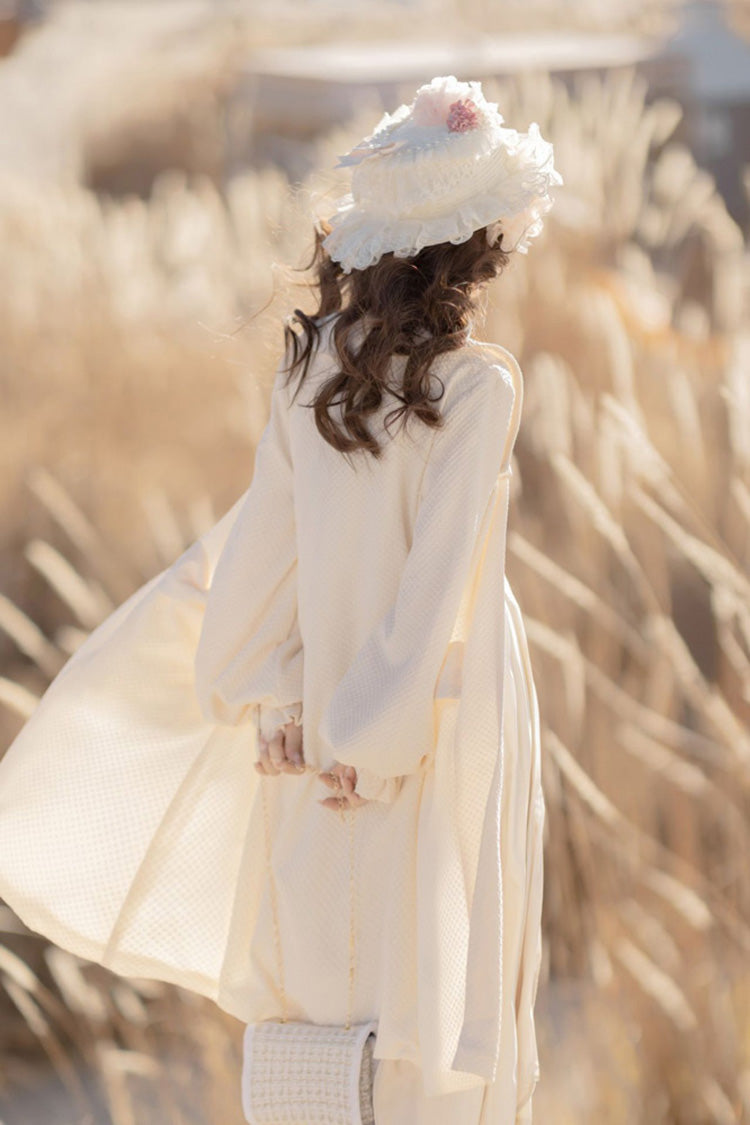 White Chinese Style Bronzing Flower Embroidery Sweet Lolita Jsk Dress