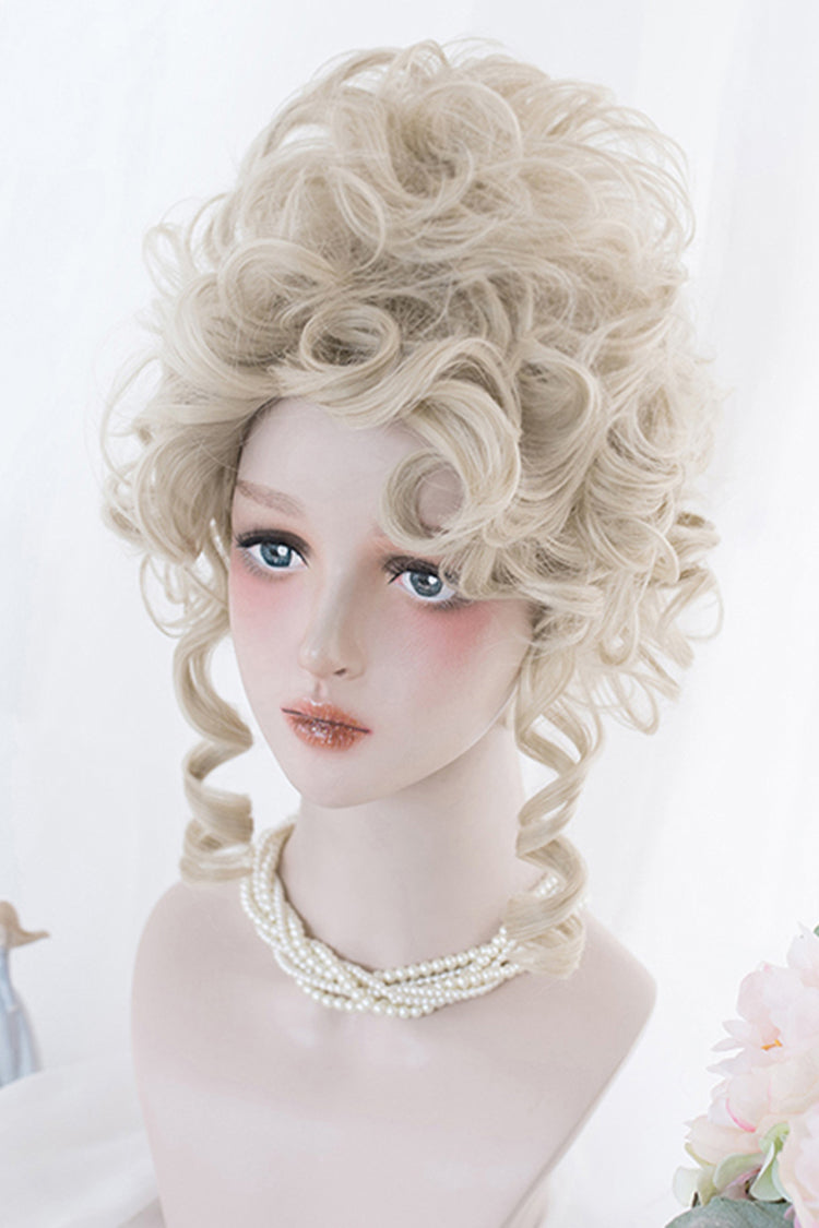 Curly Golden High Coiled Long Sweet Lolita Wig