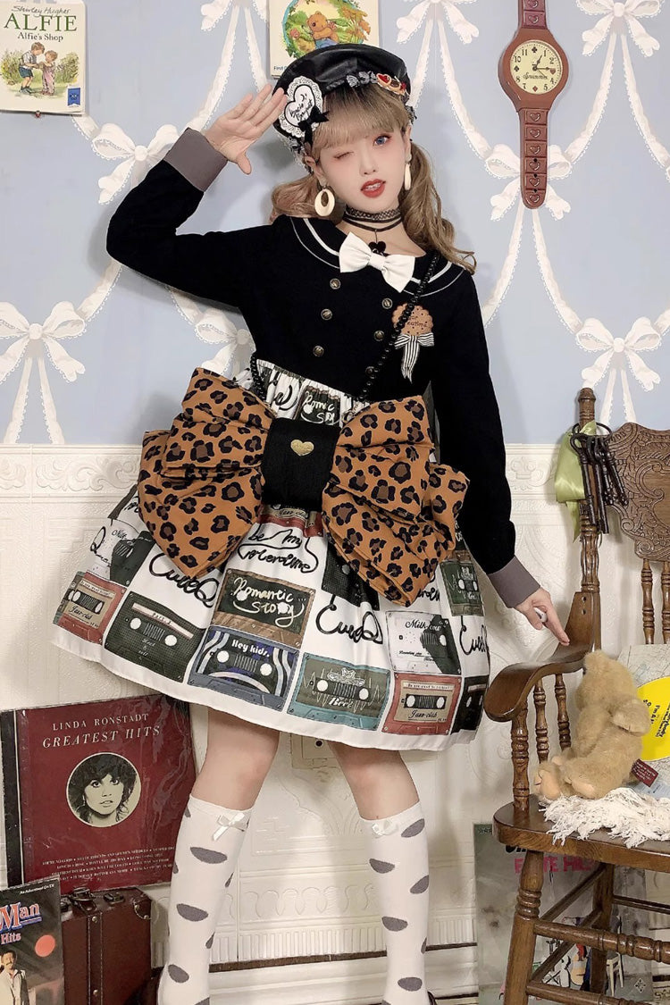 Brown Polka Dot Print Bowknot Shaped Sweet Lolita Backpack
