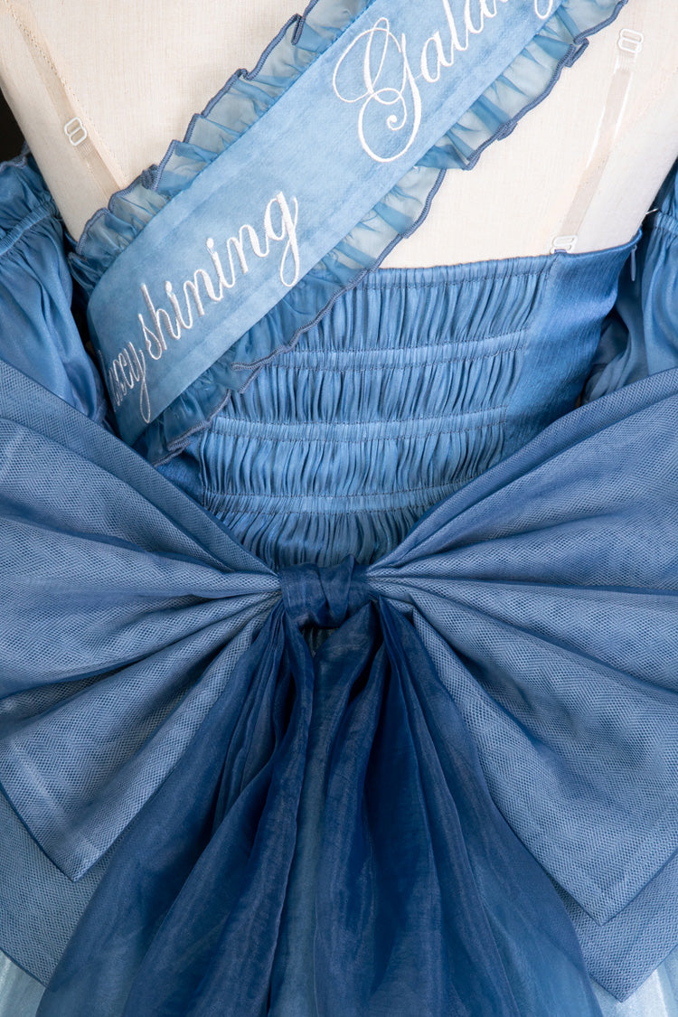 Bleu [Princesse Sirène] Volant Hanayome Nœud Papillon Doux Élégant Lolita Jsk Ensemble de Robe 