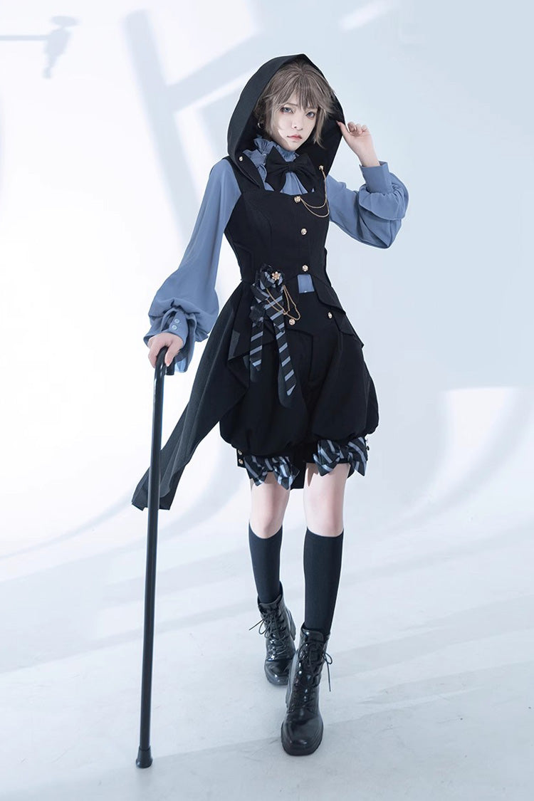 Black Narrative Maxim Hooded Ouji Fashion Gothic Lolita Vest