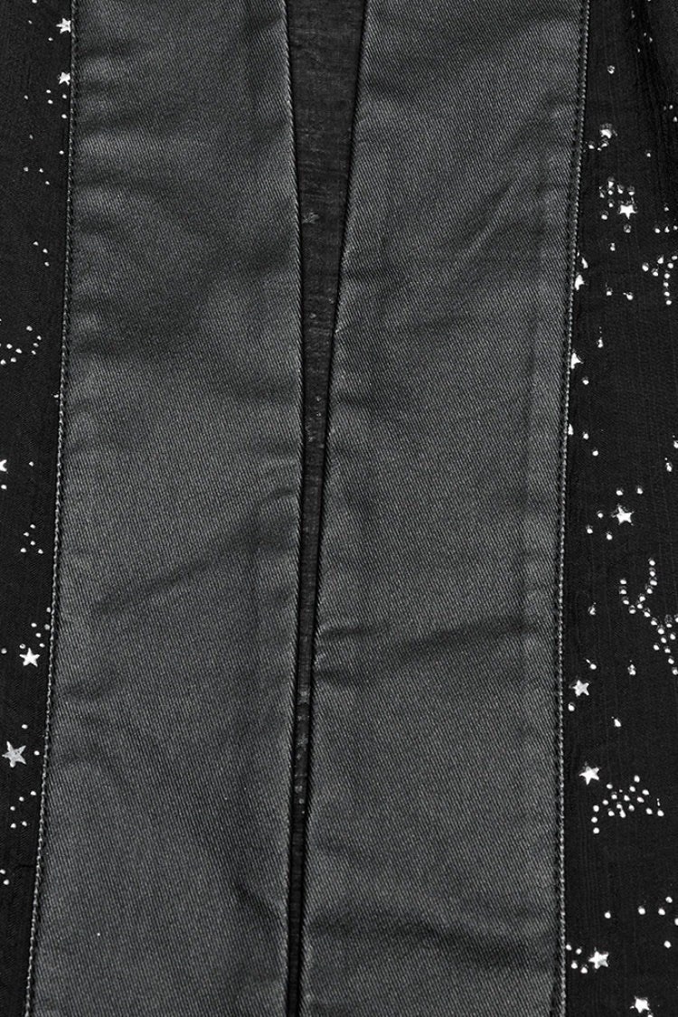 Black Half Sleeves Star Hollow Lace-Up Women's Gothic Coat