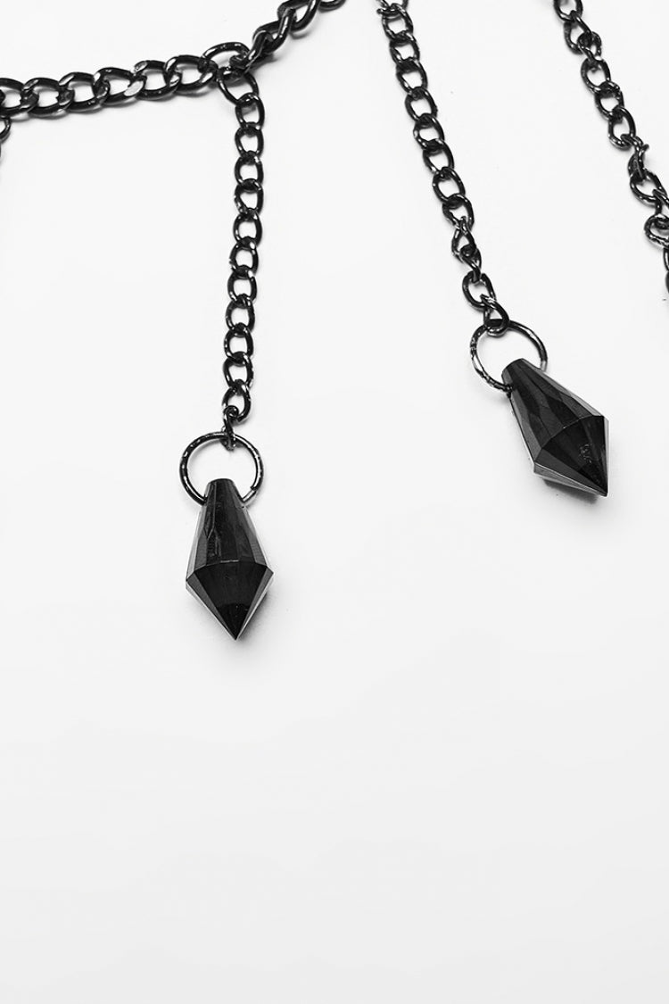 Black Adjustable Crystal Pendant Decoration Tassel Chain Women's Gothic Body Harness