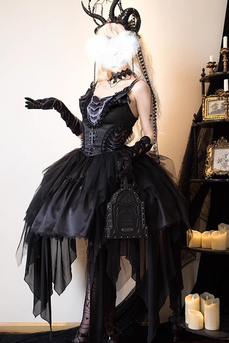 Black Goat of the Forest Lace-Up Gothic Elegant Lolita Dress