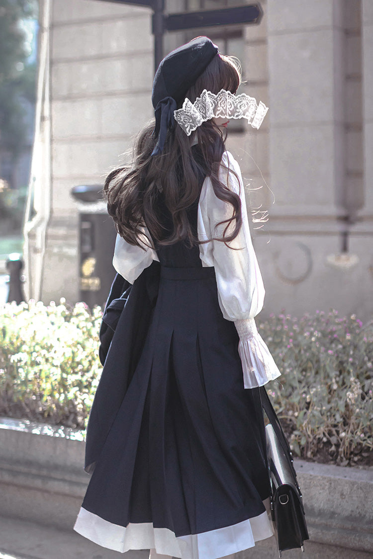 Blue Sleeveless Classic College Style Elegant Lolita Jumper Dress