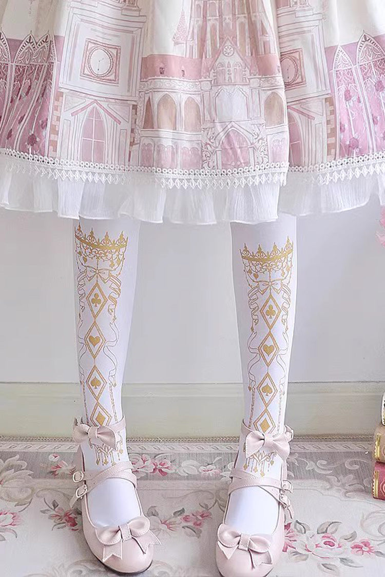 White Hot Stamping Print Sweet Lolita Pantyhose 11 Styles